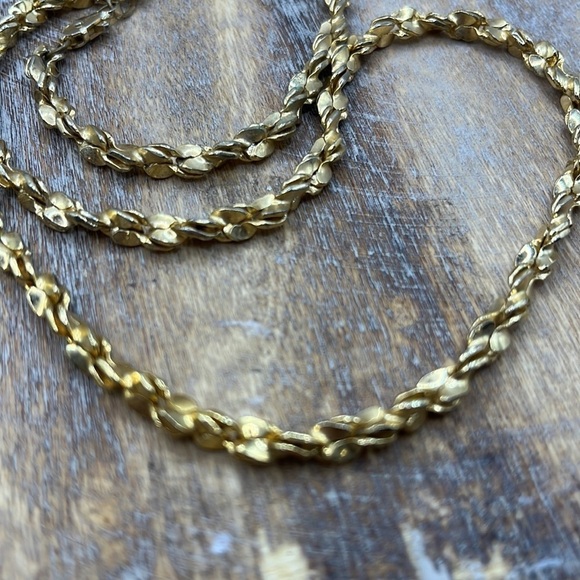 Vintage Nugget Necklace Gold Tone Chain 22” Chunky Bold Big Statement Unisex - Picture 5 of 9